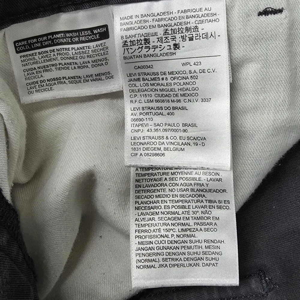 LEVI’S DARK GRAY CHINO PANTS – W29 L30 – STRAIGHT LEG – COTTON STRETCH BLEND